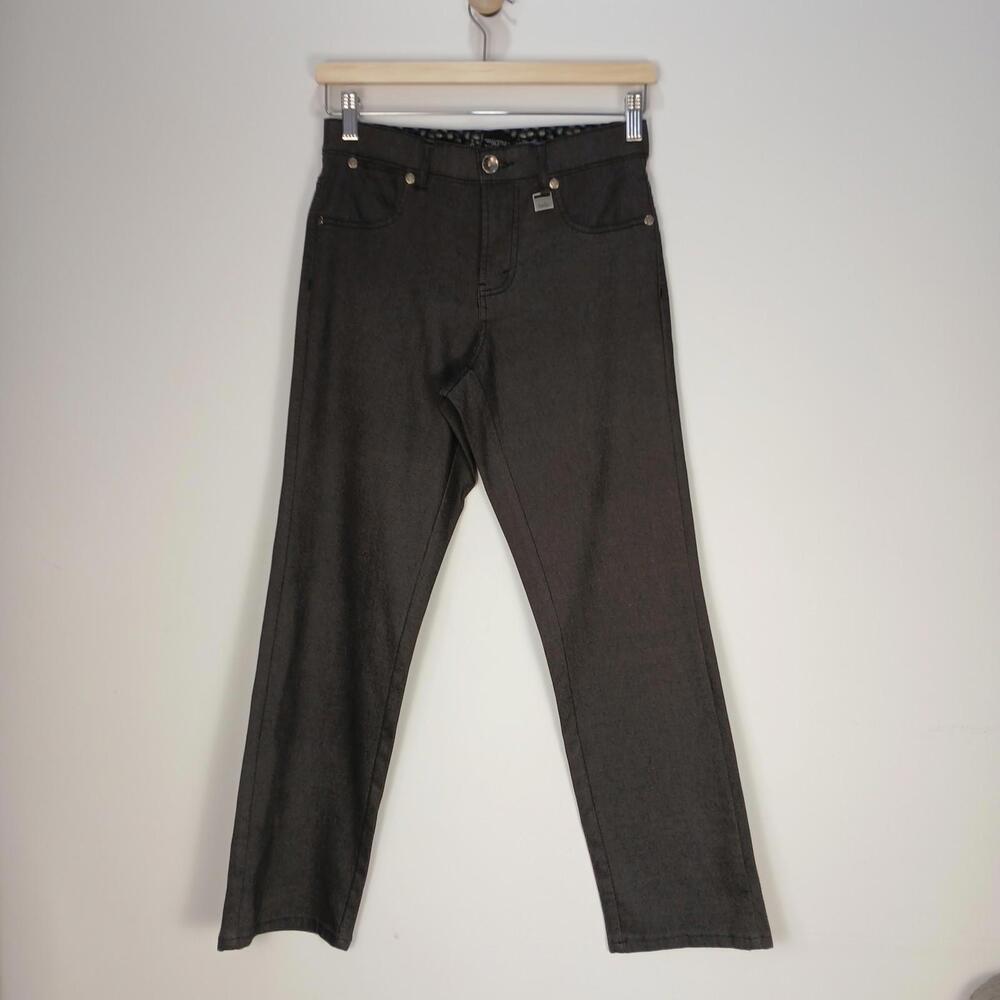 Lois Gigi Slim Pants Women 26 Gray Mid Rise Stretch Comfort Waist
